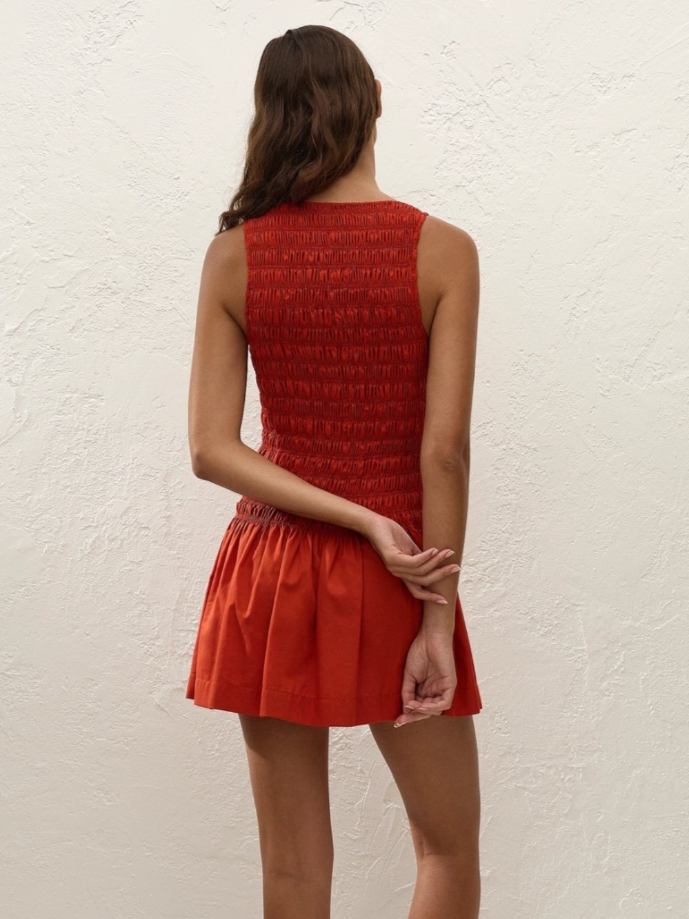 Faithfull the brand Maria Mini Dress Dusty Tomato - Picture 3 of 8
